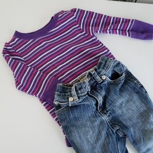 Old Navy jeans and thermal onesie